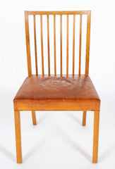 A Pair of Danish Oak and Leather Chairs Attributed to Kaj Gottlob