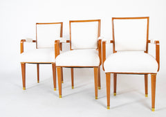 Set of Six Dining Chairs Designed by Jacques Adnet