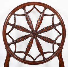 Set of 12 George III Style Mahogany Wheelback Chairs