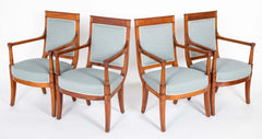 Suite of Four French Empire Mahogany Armchairs