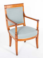 Suite of Four French Empire Mahogany Armchairs