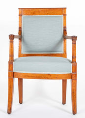 Suite of Four French Empire Mahogany Armchairs