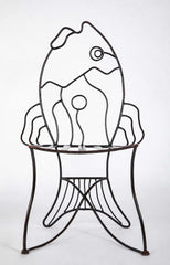 Pair of Black Painted Iron Chairs After John B. Salterini