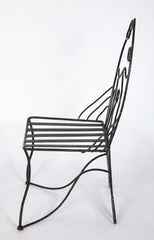 Pair of Black Painted Iron Chairs After John B. Salterini