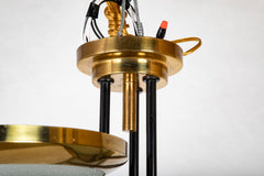 A Stilnovo Ceiling Light with Three Brass Framed Disks