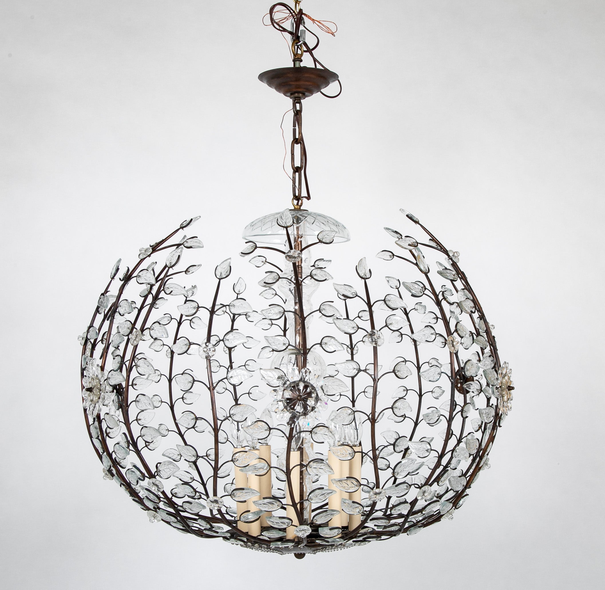 Large Spherical Chandelier in the Manner of Maison Bagues