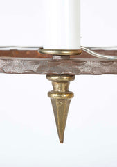 Mid-Century French Tole and Brass Chandelier