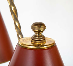Mid-Century French Tole and Brass Chandelier