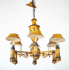 Charming Five Light French Tole Chandelier