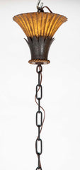 Gilbert Poillerat Designed Wrought Iron & Gilt Metal Chandelier