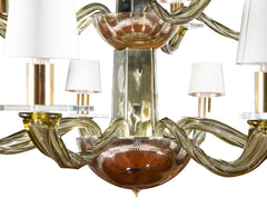 A Large Donghia 15 Arm Murano Glass Chandelier