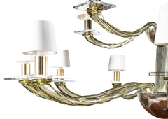 A Large Donghia 15 Arm Murano Glass Chandelier