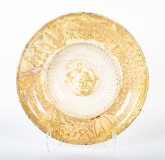 A 19th Century Hispano - Moresque Yellow Charger with Faint Lustre Glaze
