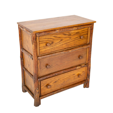 A Three Drawer Hand Crafted Oak Chest by Old Hickory Furniture