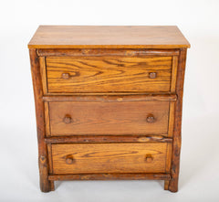 A Three Drawer Hand Crafted Oak Chest by Old Hickory Furniture