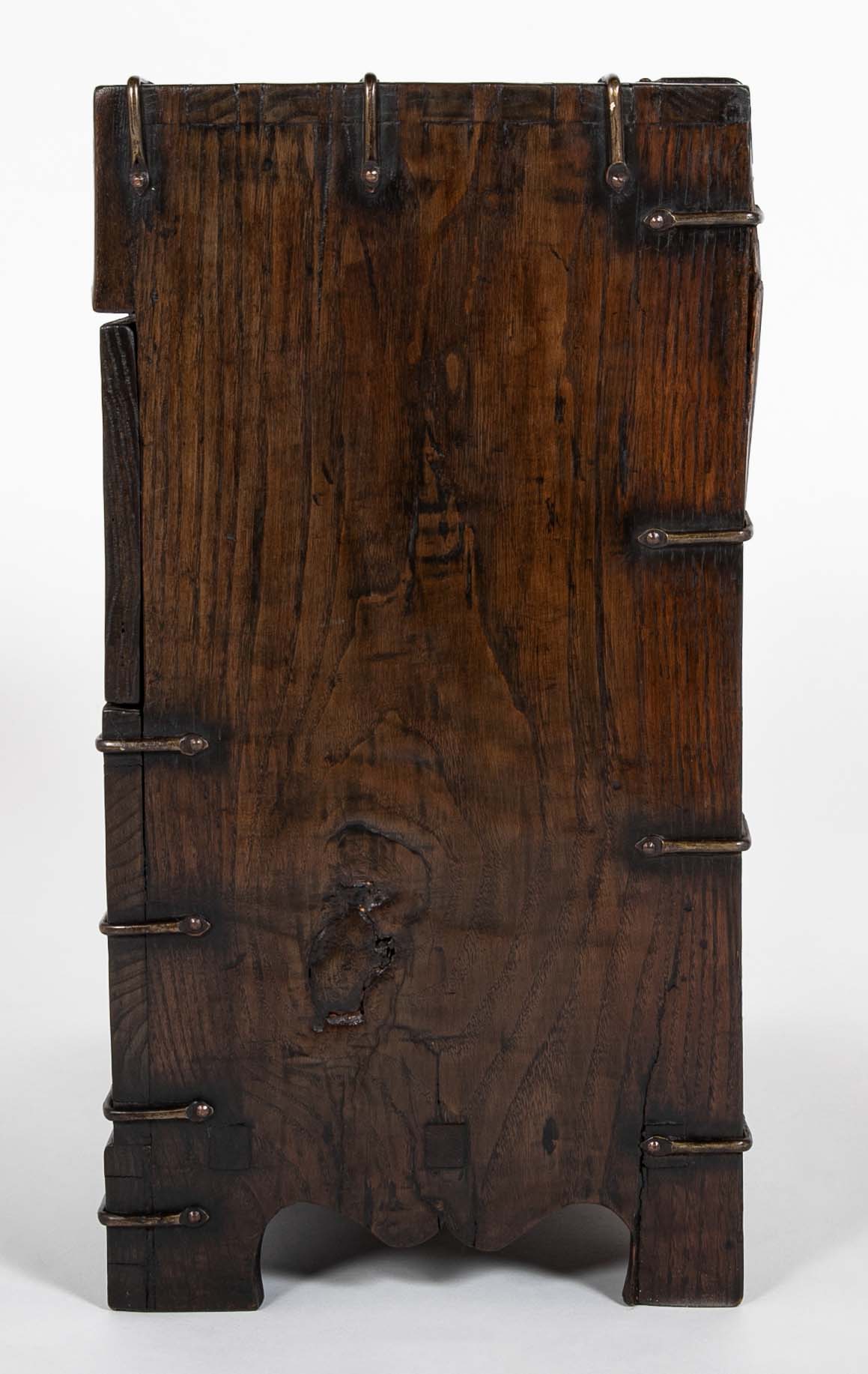 Korean Two Drawer and Drop Down Cupboard Door Chest of Zelkova Wood