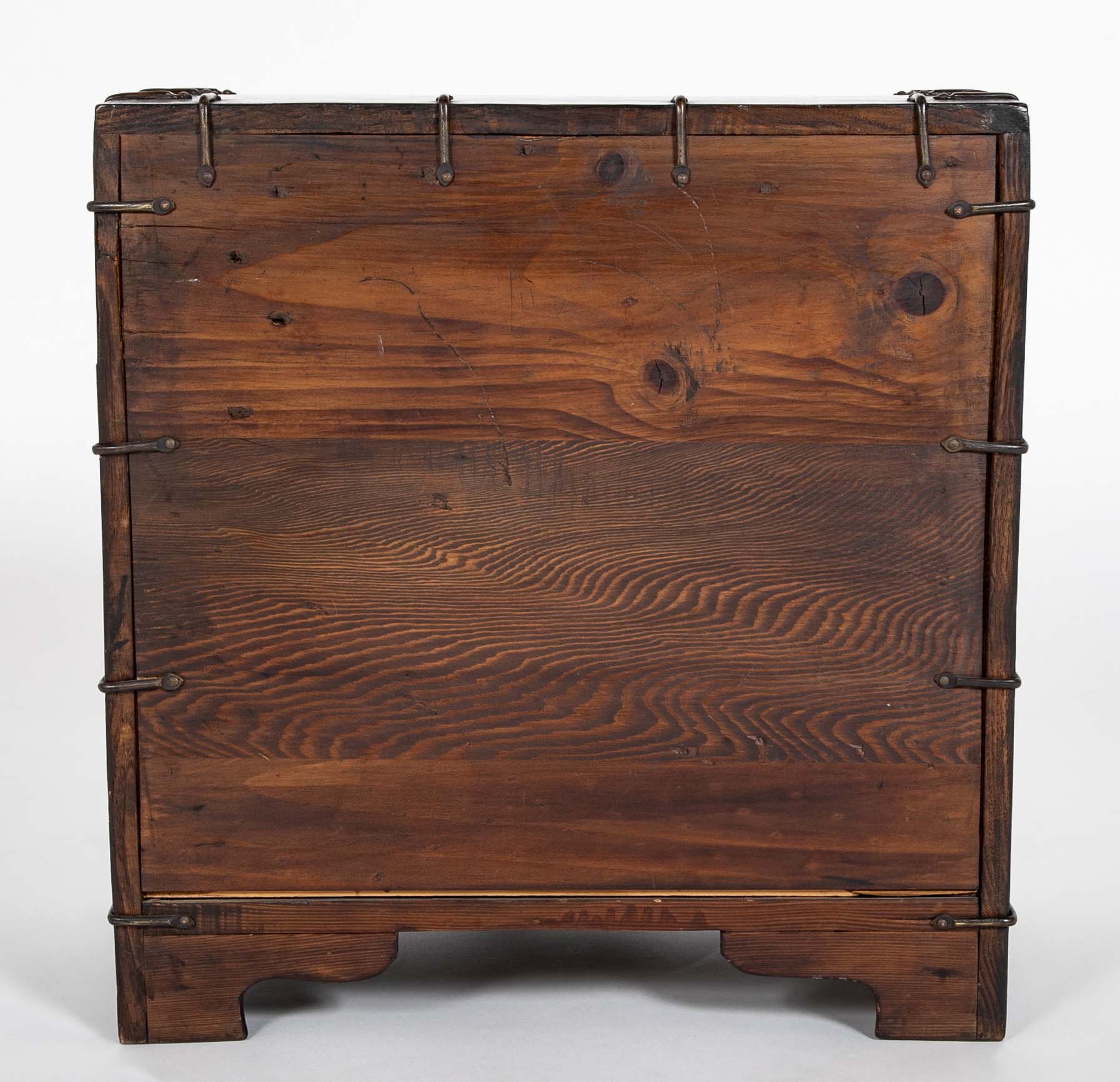 Korean Two Drawer and Drop Down Cupboard Door Chest of Zelkova Wood