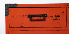 Japanese Red Lacquered "Choba Dansu" - Merchant's Storage Chest