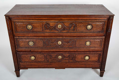 A French 18th Century Oak Chest With Brass Hardware