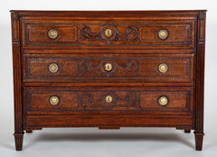 A French 18th Century Oak Chest With Brass Hardware