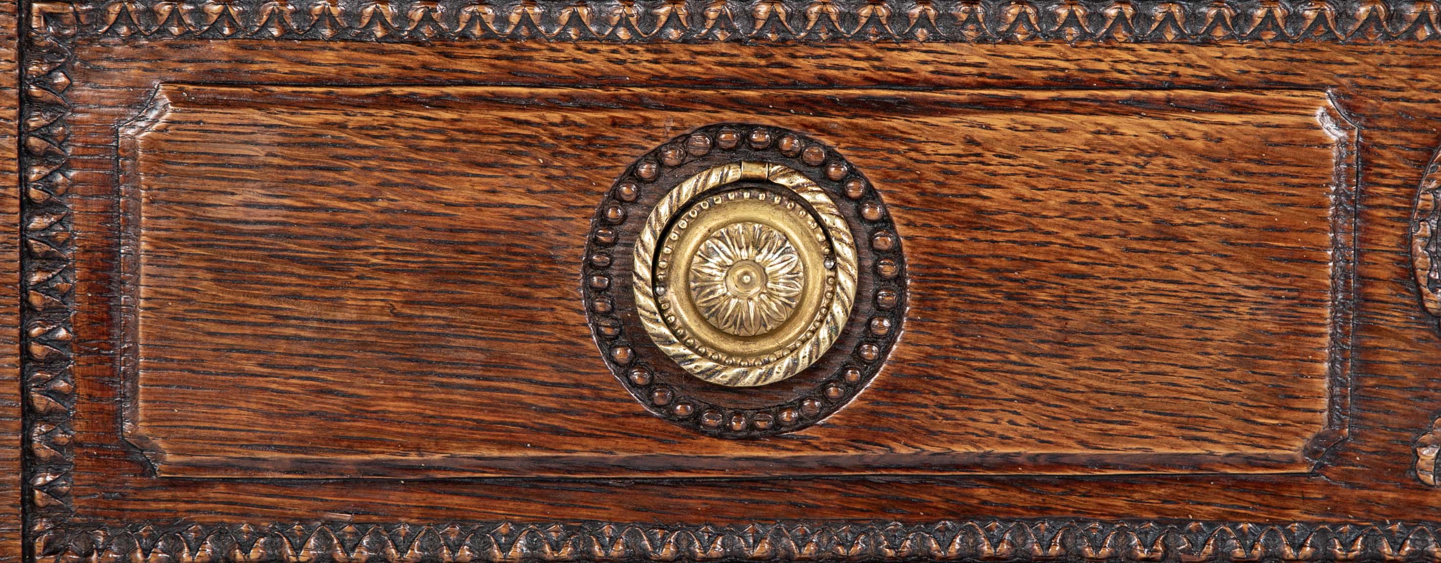 A French 18th Century Oak Chest With Brass Hardware
