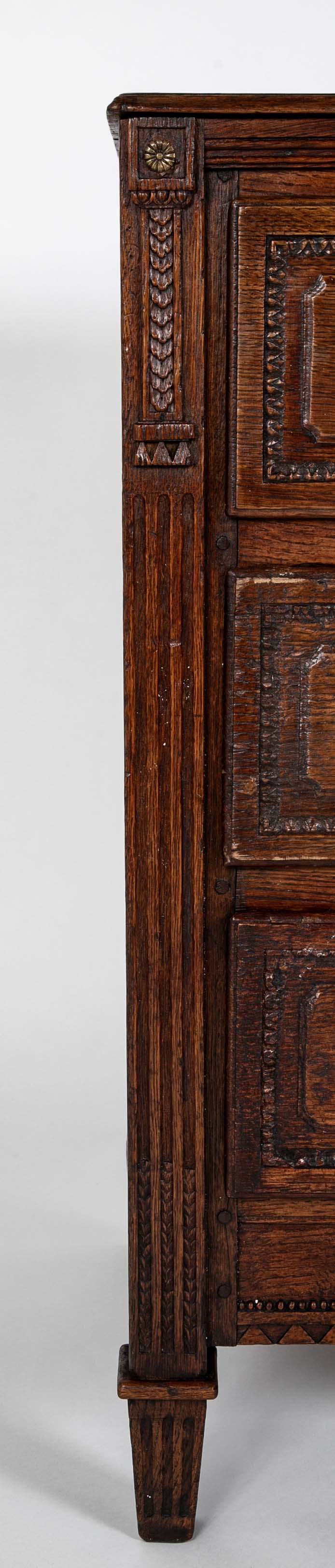 A French 18th Century Oak Chest With Brass Hardware