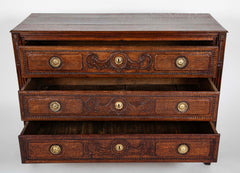 A French 18th Century Oak Chest With Brass Hardware