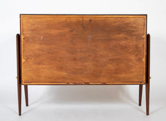 Italian Mid-Century Three Drawer Dresser with Free Form Parchment Design