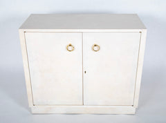 Pair of Two Door Parchment Cabinets in the Manner of Samuel Marx