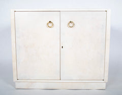 Pair of Two Door Parchment Cabinets in the Manner of Samuel Marx