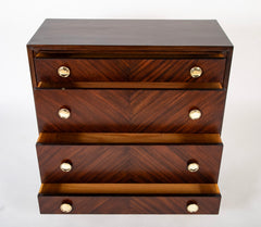 Pair of Mahogany & Brass Chests by Tommi Parzinger for Charak Modern