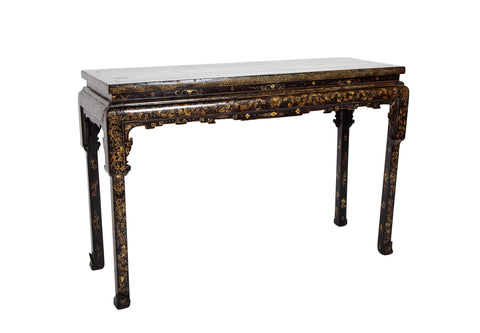 Chinese Black Lacquered Altar Table