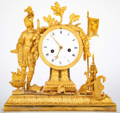 French Ormulu Mantel Clock Representing Aeneas