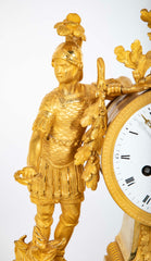 French Ormulu Mantel Clock Representing Aeneas