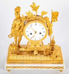 French Ormulu Mantel Clock Representing Aeneas