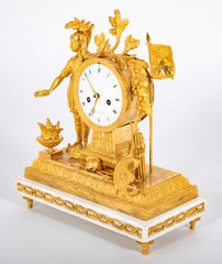 French Ormulu Mantel Clock Representing Aeneas