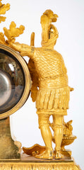 French Ormulu Mantel Clock Representing Aeneas