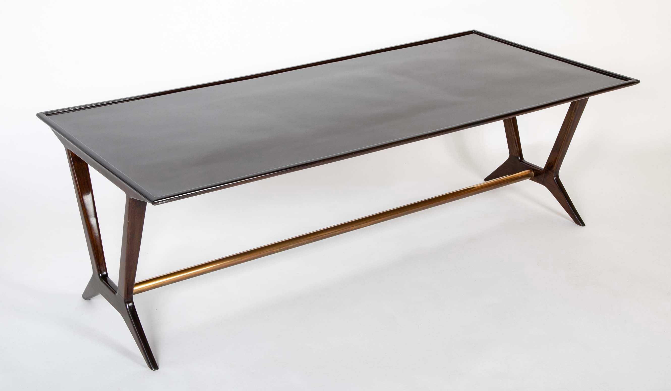 Walnut and Brass Coffee Table for Galtrucco