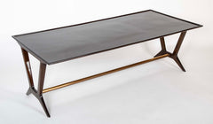 Walnut and Brass Coffee Table for Galtrucco