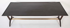 Walnut and Brass Coffee Table for Galtrucco