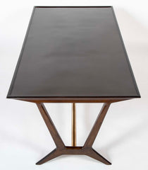 Walnut and Brass Coffee Table for Galtrucco