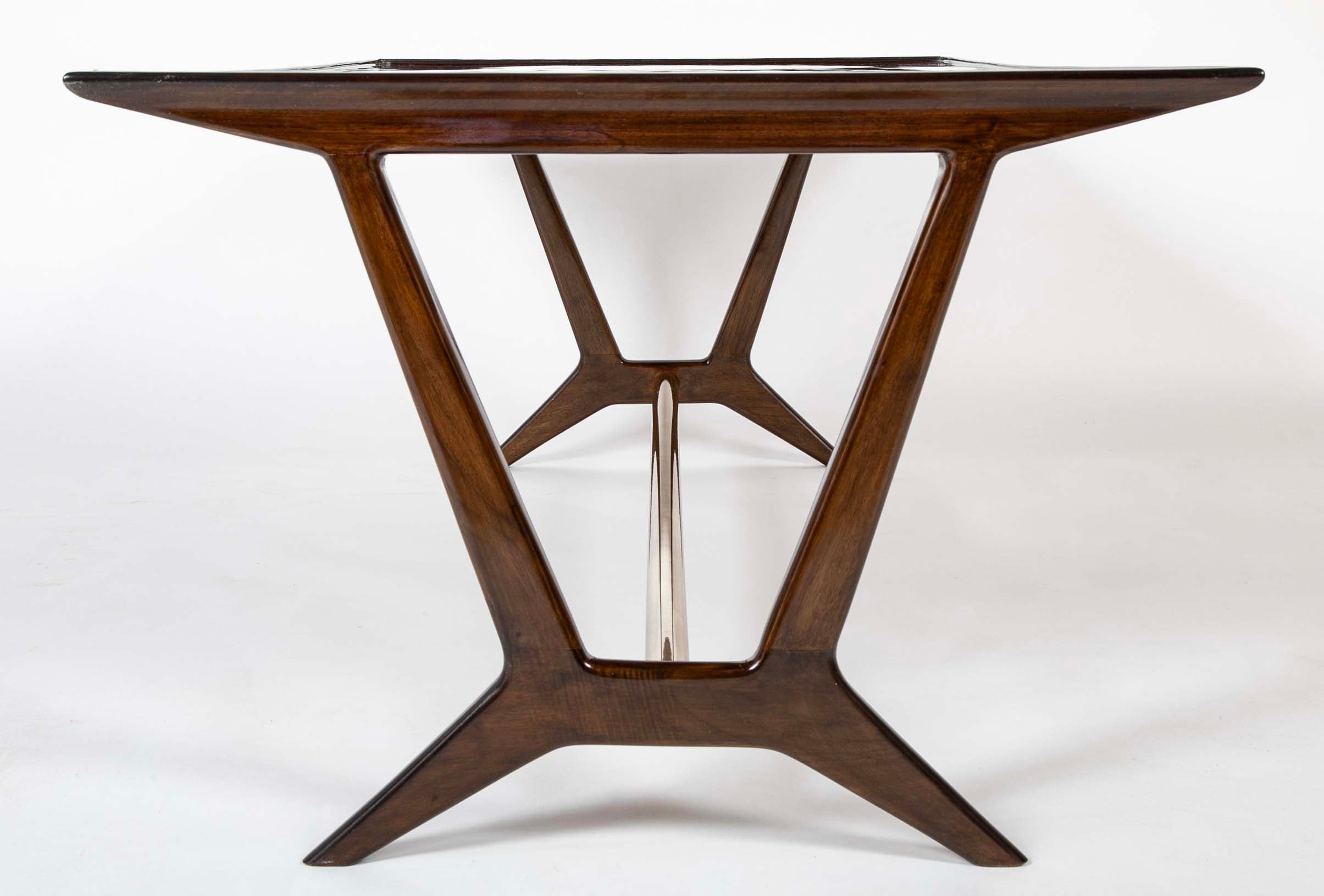 Walnut and Brass Coffee Table for Galtrucco