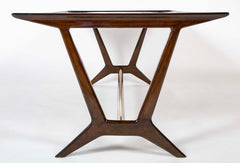 Walnut and Brass Coffee Table for Galtrucco