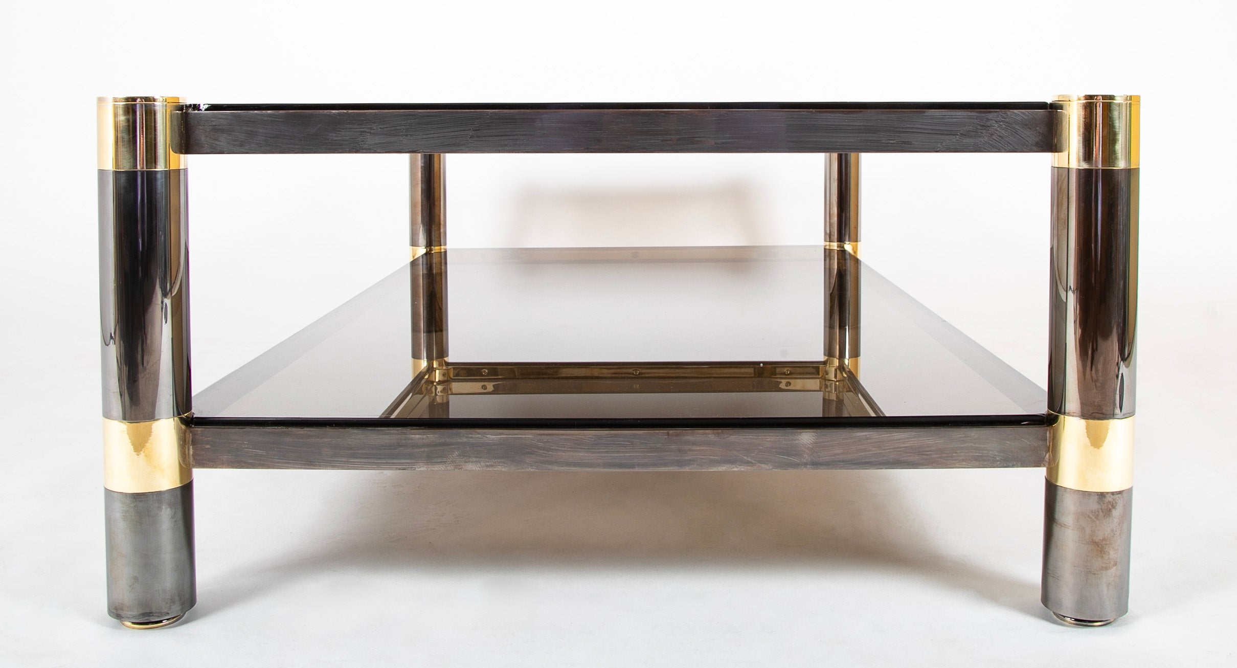 Karl Springer Inspired Brass & Glass Coffee Table