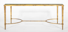 Pair of Gilt Iron & Glass Top Coffee Tables in the Style of Maison Jansen
