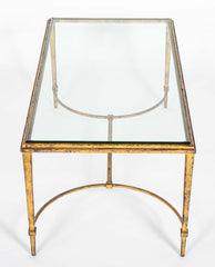 Pair of Gilt Iron & Glass Top Coffee Tables in the Style of Maison Jansen