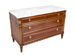 Late Louis XVI Three Drawer Mahogany Commode