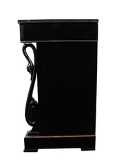 Late 20th Century French Custom Black Lacquer & Brass D'ore Commode