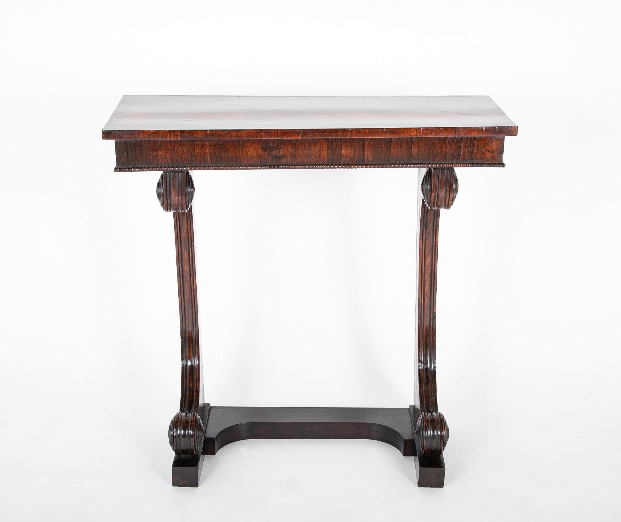 Pair of Late English William IV Carved Console Tables