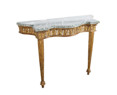 Pair of Giltwood Italian Marble Top Console Tables